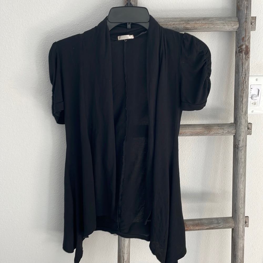 Vixen Black 3/4 sleeve Cotton Sweater Cardigan Size Small